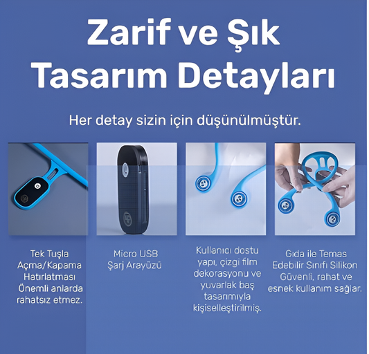 Şarjlı Titreşimli Otomatik Kamburluk Giderici Ergonomik Akıllı Duruş Düzeltici (Mavi)